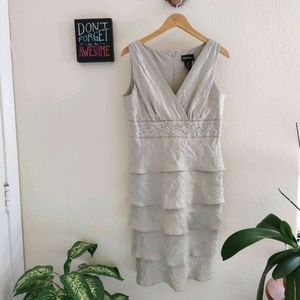 Kathy Roberts 💜 Surplice Formal Dress Ruffles‎